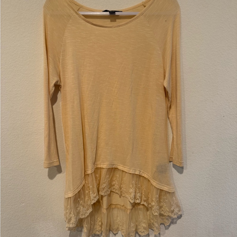 Charlie Paige Cream Layered Tunic